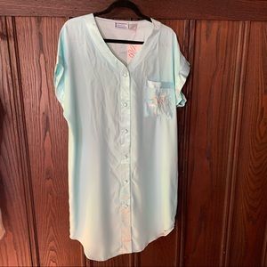 Inhibitions light turquoise short sleeve nightshirt in medium